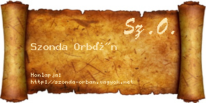 Szonda Orbán névjegykártya